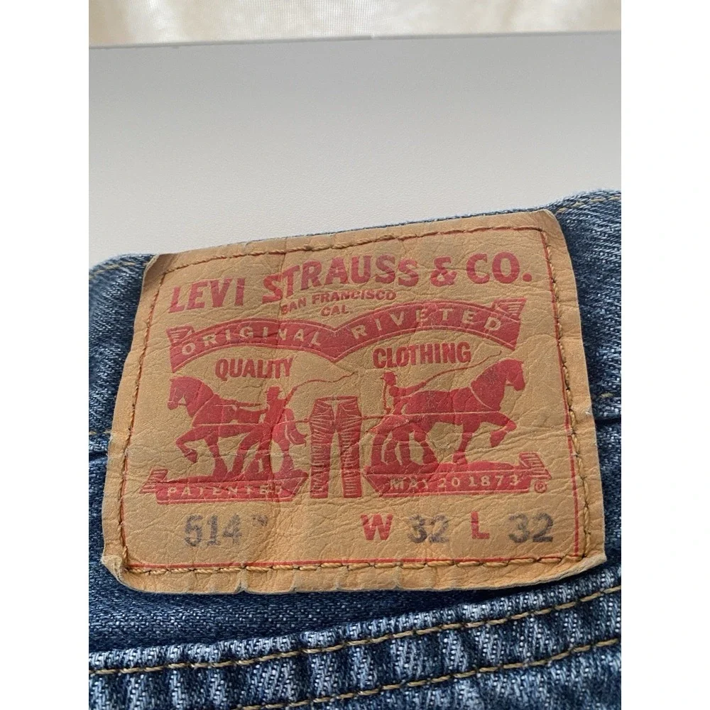 Levi's Men's 514 Straight‎ Low Rise, Med Blue Wash Sz 32/32 100% Cotton